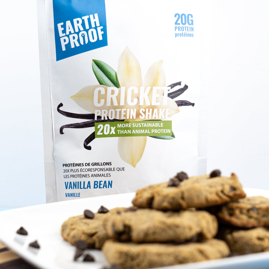 Sugar-Free Chocolate Chip Cricket Protein Cookies - EarthProof Protein